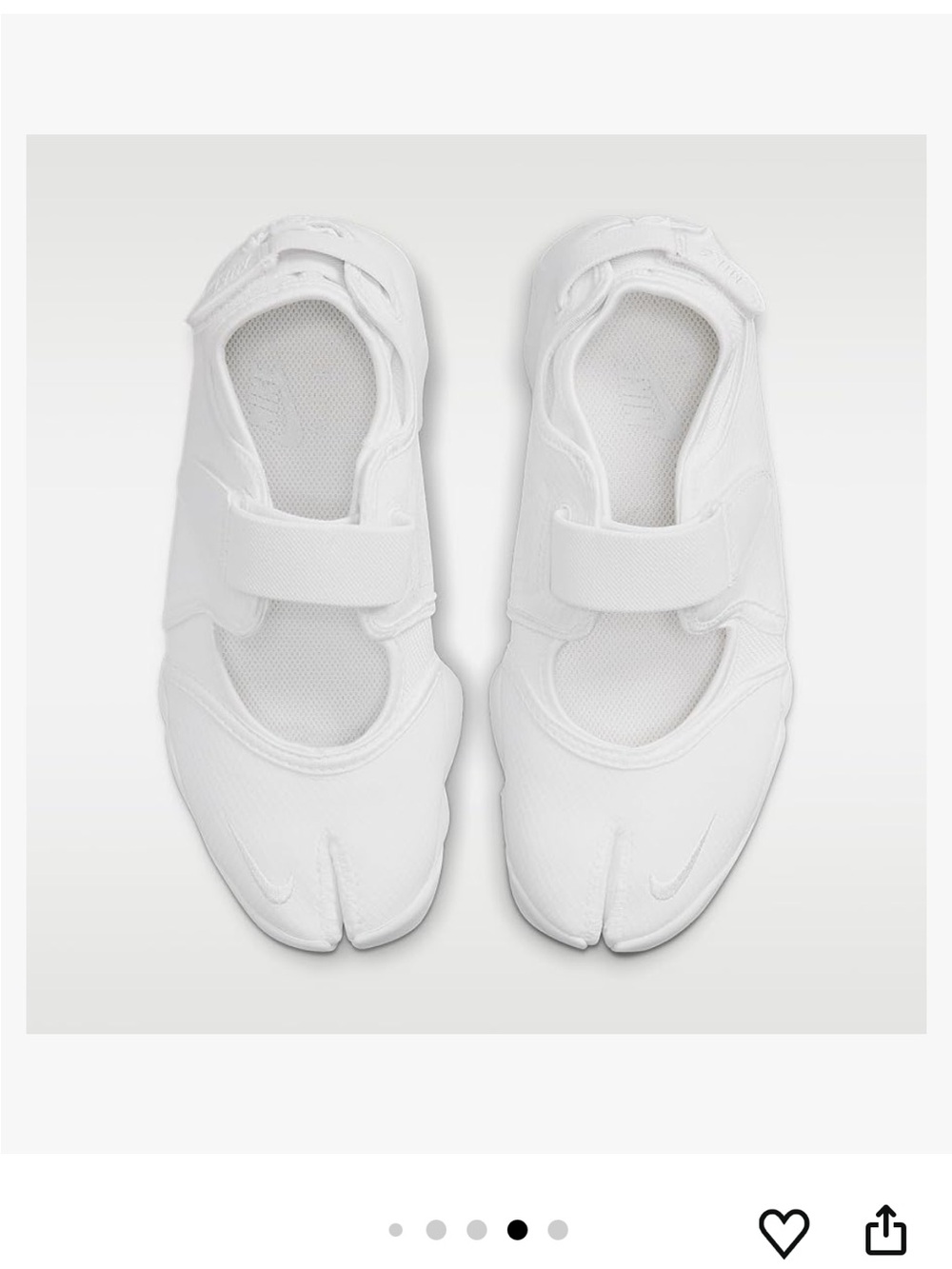 Nike Air Rift White Split-Toe Mary Jane Sneakers Sz 8